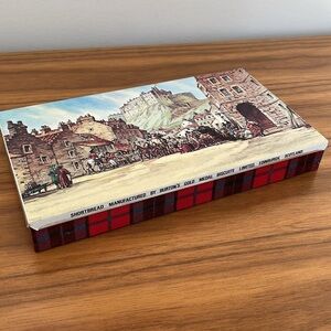VINTAGE Burton's Gold Medal Biscuits Tin Edinburgh Castle Tartan Scottish Decor